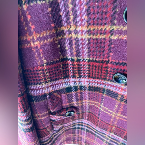 Covington Purple Plaid Peacoat Wool Blend Jacket Size Large EUC - Picture 7 of 9
